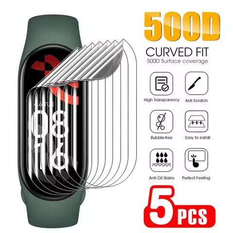 5PCS Hydrogel Film For Xiaomi Mi Band 8 Screen Protector on Xiomi Mi band 8 7 Pro 6 5 4 3 Watch Soft