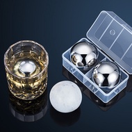 Set of 2 Stainless Steel Ice Ball Ice Cubes Reusable Chilling Stones for Whiskey Wine Beer Keep Cold Longer