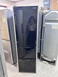 新淨hitachi 日立 三門雪櫃 R-SG31BPH 玻璃面黑色