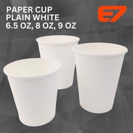 PUTIH Paper Hot Cup Drinking Glass Plain White Party Paper 6.5oz, 8oz, 9oz (50pcs/pak)