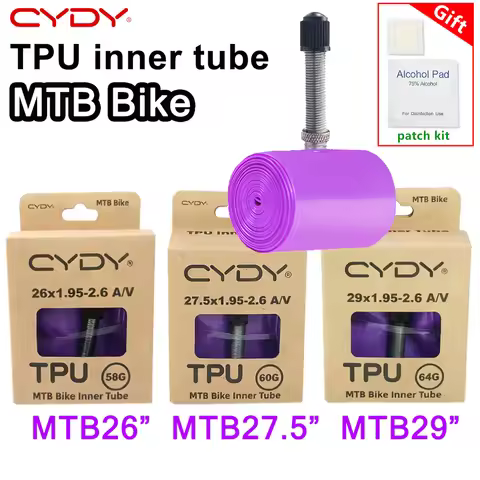 CYDY MTB Bicycle TPU Inner Tube 26/27.5/29x1.95 2.0 2.1 2.2 2.3 2.4 2.5 2.6 Inch Mountain Bike Tire