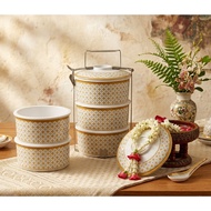 3-Layer Lunch Box TC6772-5.5 3-Layer Round Pattern Gold Prestige (Prestige) Srithai Superware Brand 