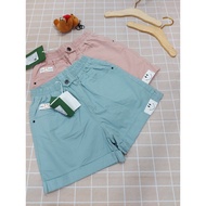 Girls' khaki elastic waistShorts 2416-2417