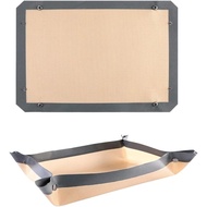 CANDeal 1 PC Silicone Fiber Baking Mat with Buckle, No Leak & Non Stick, Corners Snap Together to Fo