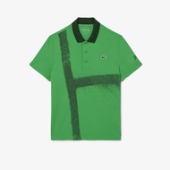 Lacoste Mens Tennis X Novak Djokovic Polo Shirt - Performance ( Blue / Green ) - DH8971