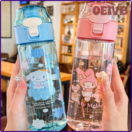 OEIVB 550ml Kawaii Melodys Water Bottle Cinnamorolls Cartoon Anime Kuroms Glass Cup Sleeve Toys for Kids Bottle Gift Water Cup PQIVB