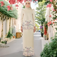 Sulam baju kurung muslimah Nikah Baju Tunang Bridesmaid perempuan murah kebaya embroidered satin baj