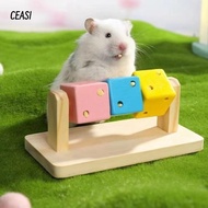 CEASI Hamster Roller, Boredom Relief Magic Cube Shaped Animal Chewing Toy, Colorful Interactive Wood