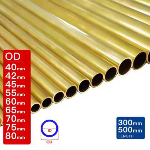 Brass tube OD 40-80mm Straight tubing length 300mm 500mm outer diameter 40 42 45 50 55 60 65 70 75 8