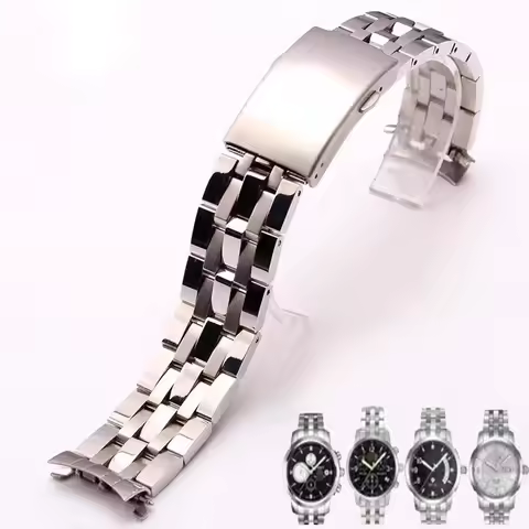 Watch Band For Tissot 1853 PRC200 T17 T461 T055 T014 Men 19mm Fold Clasp Strap Watches Accessories S