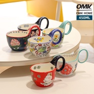 OMK Hand Painted Ceramic Mug Milk Mug Oatmeal Mug Coffee Mug