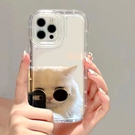 Cute Dog and Cat Shockproof  Silicone Airbag Case Compatible for Samsung S21 S22 S23 Ultra A14 A13 A12 A04S A03S A52 A51 A71 A34 A50 A50S A02s A22 A32 A23 A54 A11 Phone Case Air Cushion TPU Protective Cover