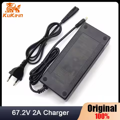 67.2V 2A Charger with DC 5.5x2.1mm Connector for Kukirin G4 Electric Scooter 134.4W 60V Lithium Batt