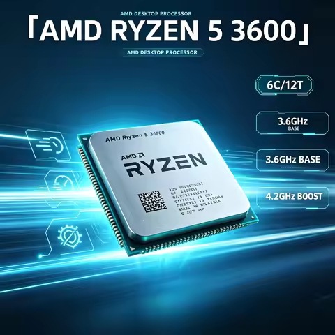 AMD Ryzen 5 3600 Desktop CPU 6 Core 12 Thread Zen2 3.6GHz Base 4.4GHz Boost Socket AM4 65W Gaming Pr