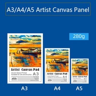 A3/A4/A5 Artist Canvas Panel 280g/m2 Cotton Pulp Paper Mucilage Binding Acrylic Gesso Primed Suitabl
