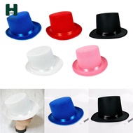 [Homyl] Top Hat Fancy Dress with Satin Band for Adults Funky Flat Top Magician Hat Non Woven for Hol