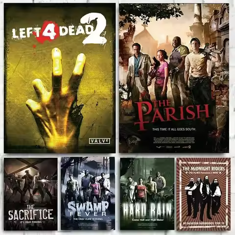 Hot Action Game Left 4 Dead Poster for Living Room Canvas Painting Modern Home Living Room Bedroom D