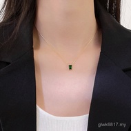 Hanging Feel 18k Green 2024 Gold Fade High-End Non-Style Necklace Pendant Steel Female Emerald Burst