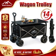 WTHB 400L Outdoor Wagon Trolley Heavy Duty Foldable Camping Cart Portable Shopping Cart Troli