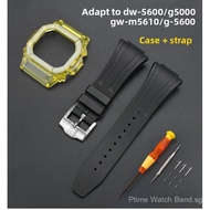 Black Strap Clear Case Mod Kit for GShock DW5600 GW5610 Small Square Watch Replacement Parts