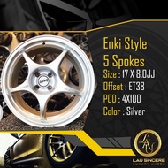 Enki Style 5 Spokes 17 X 8.0JJ 4X100 Silver