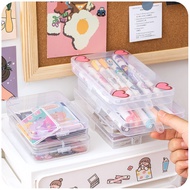 Pencil Box Ins Desktop Organizer Storage Box Transparent Desk Storage Box School Office Supplies Pencil Cases