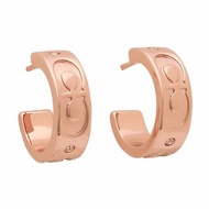 【COACH】C字造型耳環-玫瑰金
