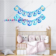 Banner Tedak Siten Biru  / Bunting Flag Tedak Siten / Banner Baby