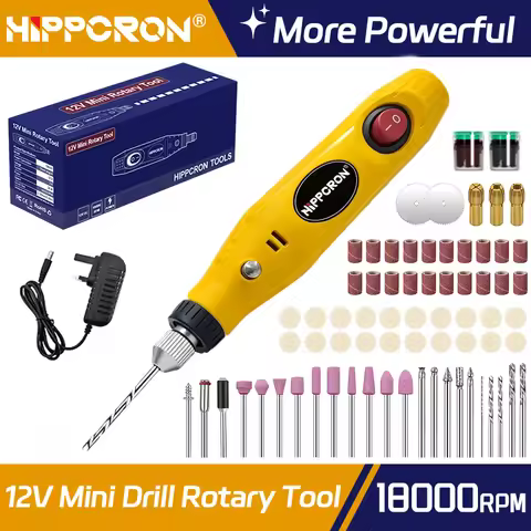 Hippcron Mini Handheld Electric Drill Pen with UK Plug, Grinding Polishing Woodworking Jewelry Metal