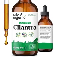 Wild & Organic Cilantro Tincture - Herbal Drops with Cilantro Extract - Liquid Coriander Leaf Supple