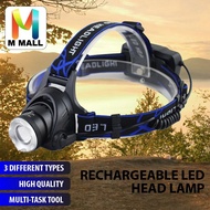 RECHARGABLE LED HEADLAMP V53-Q5 / V9-T6 USB CLASSIC SET OUTDOOR POWER STRONG RETRACTABLE ZOOM WATERP