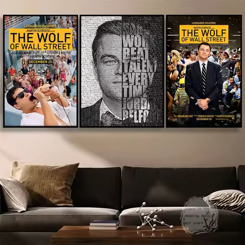 The Wolf of Wall Street & Motivational Phrase Leonardo Dicaprio Art Movie Posters Canvas Painting Wa