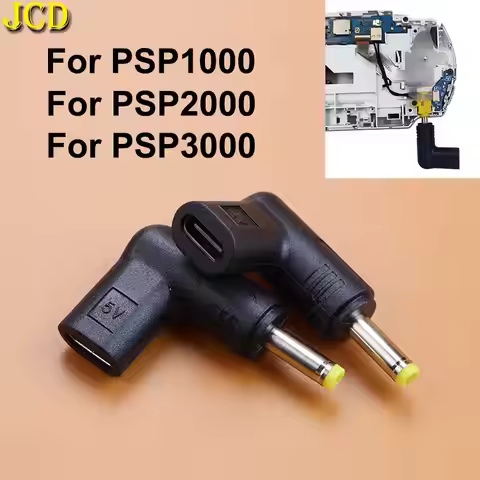 JCD 1pcs USB Type-C Female To DC 4.0x1.7mm Male 5V Power Charging Adapter Plug For PSP 1000 2000 300