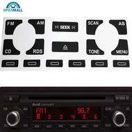 OPENMALL 16 Keys Car Radio Stereo Worn Peeling Button Repair Decal Stickers Black Car Interior Accessories for Audi A4 B6 B7 A6 A2 A3 8L P K4Y3