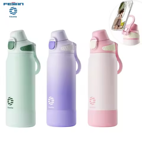 Fjbottle 600/1000ML Themos Cups Stainless Steel Magnetic Vacuum Tumbler Leakproof Insulated Mug Spor