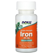 [PRE-ORDER] NOW FOODS IRON DOUBLE STRENGTH 36 MG 90 VEG CAPSULES – MINERALS  FERROCHEL IRON BISGLYCI