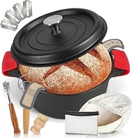 5 Qt Sourdough Dutch Oven with Lid, Cast Iron Dutch Oven for Bread Baking, Dutch Pot with Bread Baki