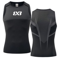 3X3 Men Sleeveless Compression Tank Top Breathable Basketball Training Jersey