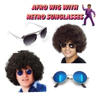 Afro Wig With Retro Shades. 60s 70s Party Wig with Sunglasses