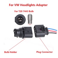 VW T20 7443 Bulb Holder Headlights Adapter Connector Accessories