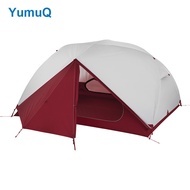 YumuQ 213cm 68D Ripstop Polyester PU Coated/DWR 1500mm 3 Person Ultralight Camping and Backpacking T