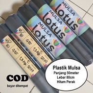 mulsa plastik mulsa hitam perak lotus 1 rol  lebar 80 cm panjang 50 meter cabe tomat timun bawang kacang sayuran tebal kuat bagus murah