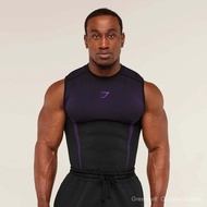 Vest Purple Shark Gymshark Onyx5.0 Men's Seamless Sports Tights Short-Sleeved Sleeveless Fitness Wea