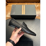 ZEGNA Men's 2026 Spring Fashion Genuine Leather Business Leather Shoes Casual