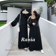 Alaydrus Collection Black Abaya Turkey Rania Gamis Syari Muslimah Jetblack Material