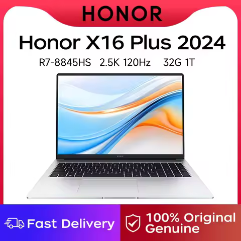 Honor Laptop X16 Plus 16-inch 2024 Riptide R7 8845HS 16GB/32GB RAM 512GB/1TB/2TB SSD 2.5K 120Hz Thin