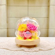 星之卡比/Kirby/永生花/乾燥花/夜燈/玻璃盅罩
