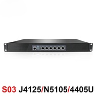 1U Rackmount Intel N5105 J4125 Quad Core PC Firewall Server With 6 Intel I225 I226 NICs Soft Router 