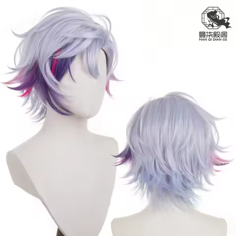 vTuber Axia Krone Fuwa Minato Mayuzumi Kai Short Cosplay Wigs For Men's Halloween Party Play Role + 
