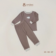 [Rẻ vô địch] [Chính hãng] EMBES - Bộ quần áo dài tay thu đông cho bé trai bé gái từ 9m đến 4Y